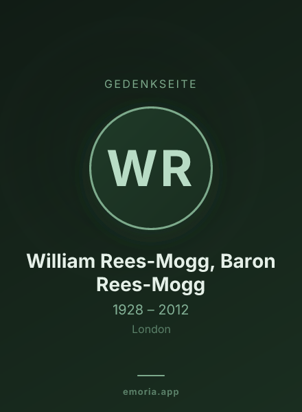Gedenkportrait von William Rees-Mogg, Baron Rees-Mogg