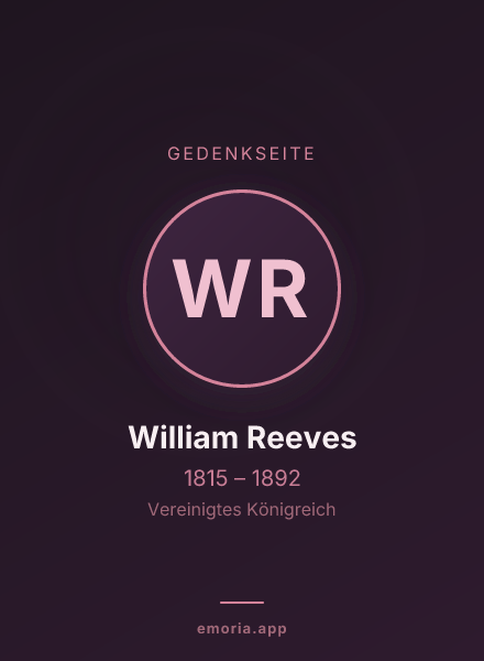 Gedenkportrait von William Reeves