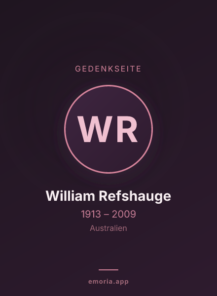 Gedenkportrait von William Refshauge