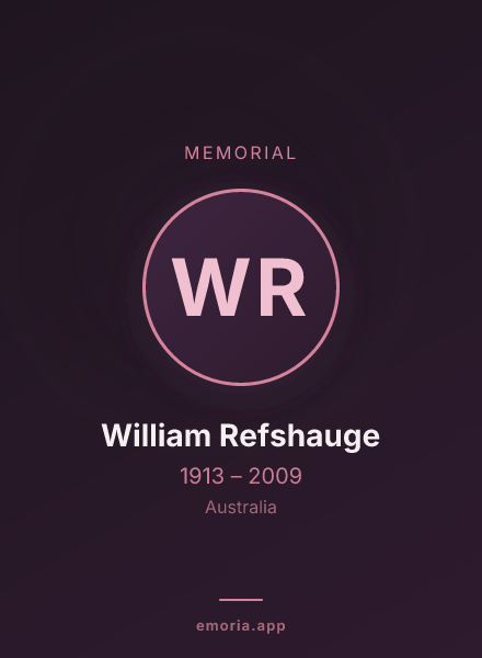 Memorial portrait of William Refshauge
