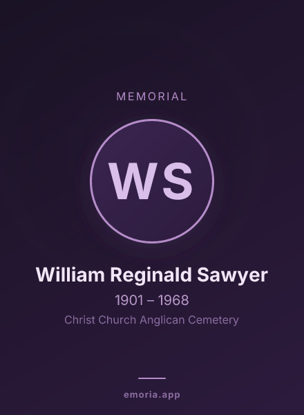 Memorial portrait of William Reginald Sawyer