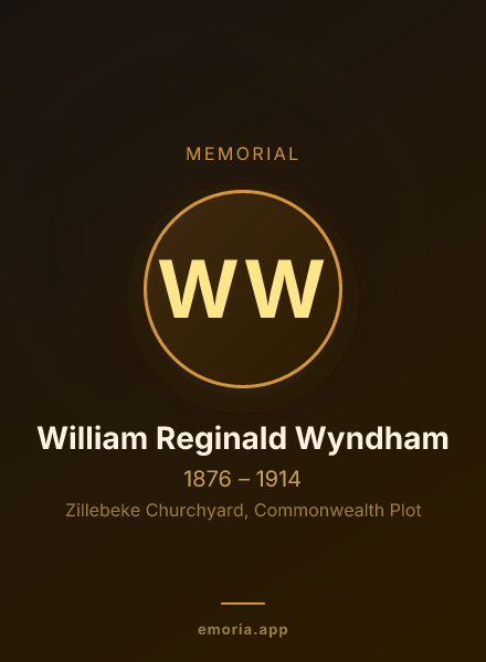 Memorial portrait of William Reginald Wyndham