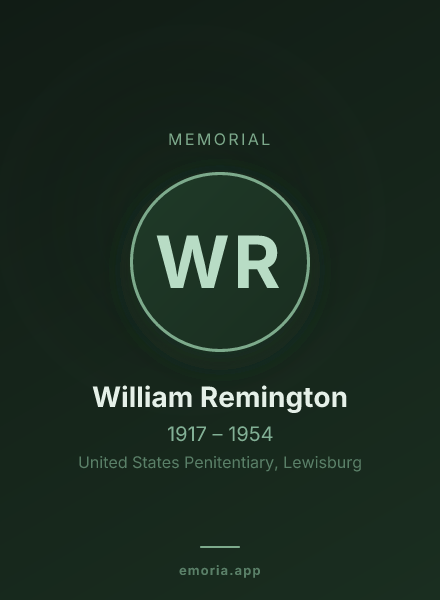 Memorial portrait of William Remington