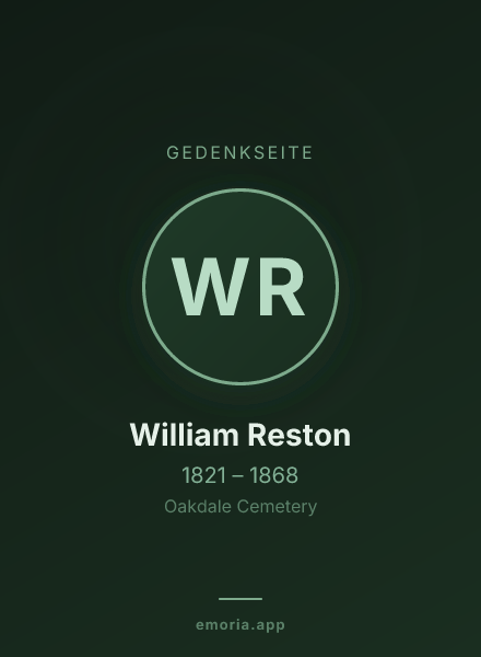 Gedenkportrait von William Reston