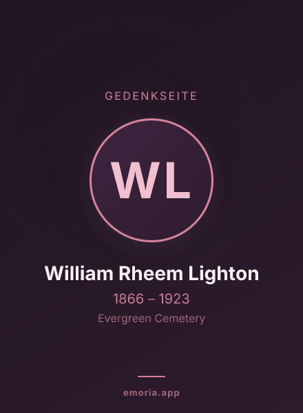 Gedenkportrait von William Rheem Lighton