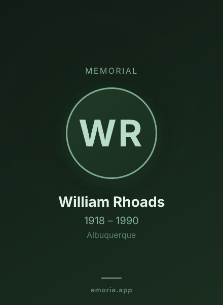 Memorial portrait of William Rhoads