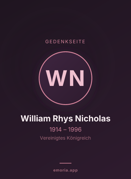 Gedenkportrait von William Rhys Nicholas