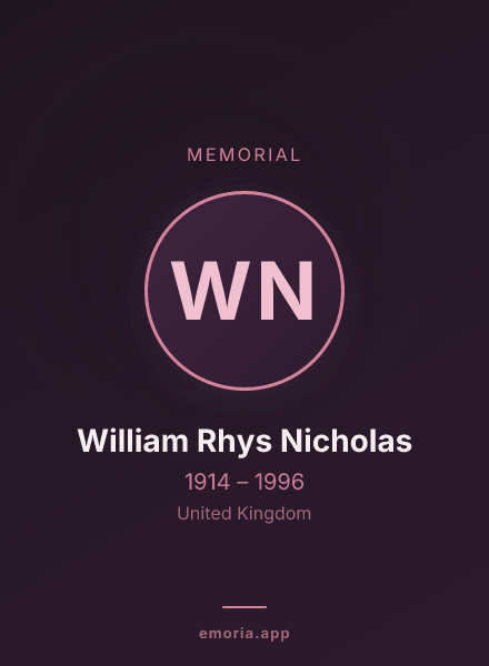 Memorial portrait of William Rhys Nicholas