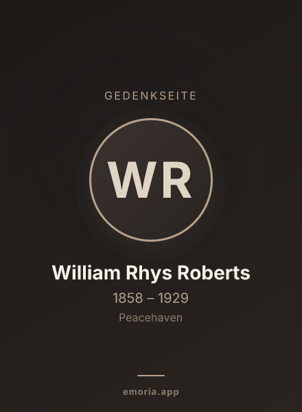 Gedenkportrait von William Rhys Roberts