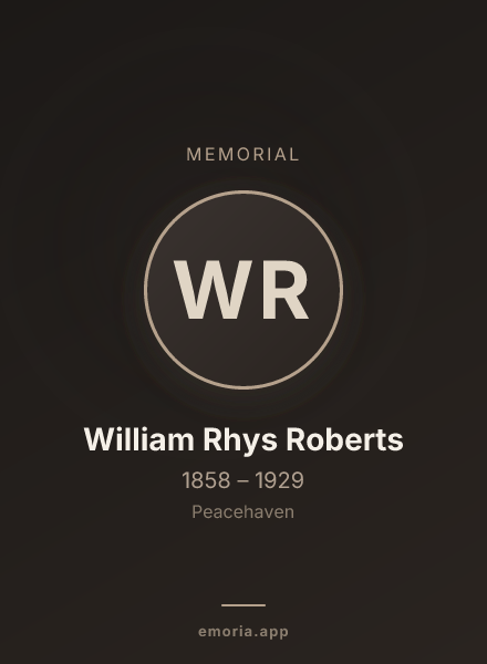 Memorial portrait of William Rhys Roberts