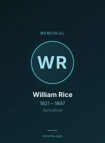 Memorial portrait of William Rice