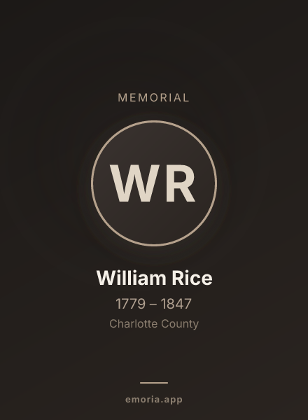 Memorial portrait of William Rice