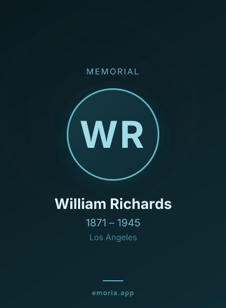 Memorial portrait of William Richards