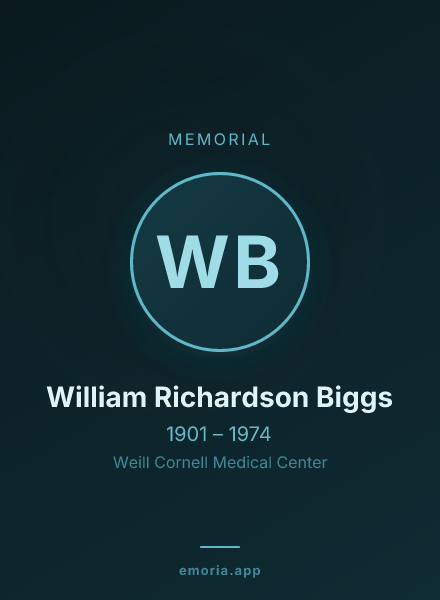 Memorial portrait of William Richardson Biggs
