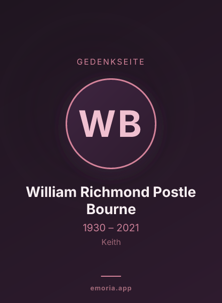Gedenkportrait von William Richmond Postle Bourne