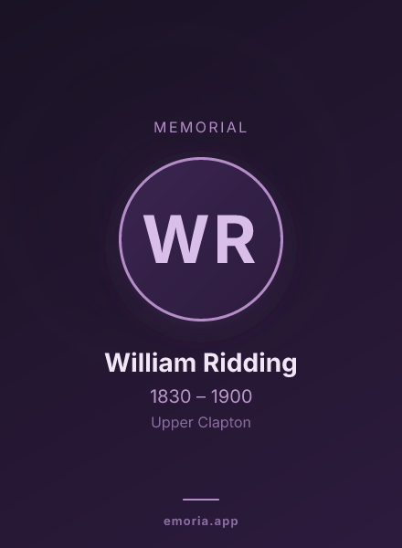Memorial portrait of William Ridding