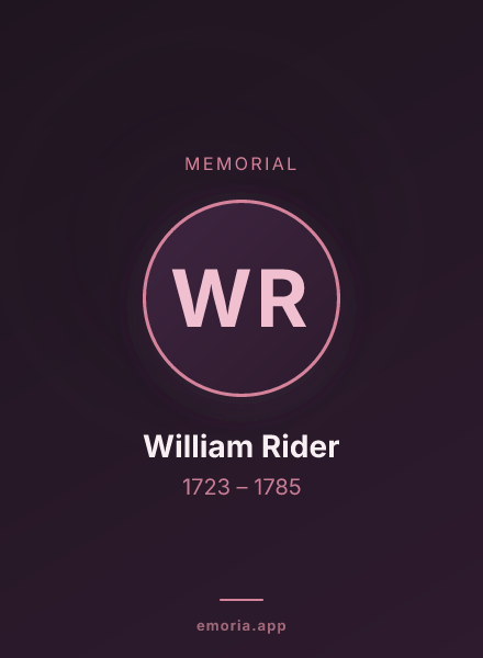 Memorial portrait of William Rider