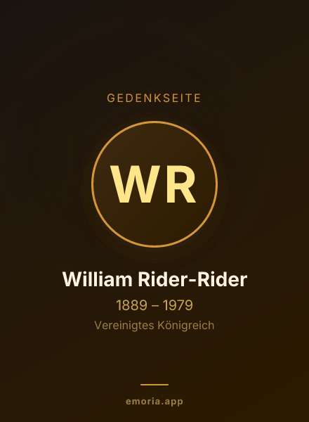 Gedenkportrait von William Rider-Rider