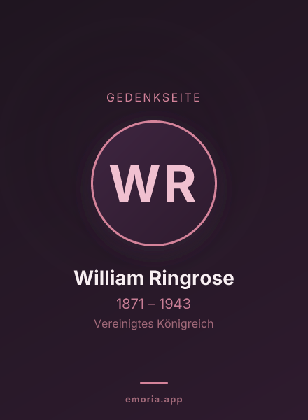 Gedenkportrait von William Ringrose