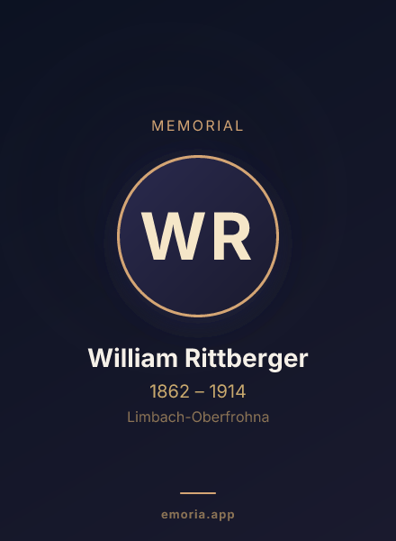 Memorial portrait of William Rittberger
