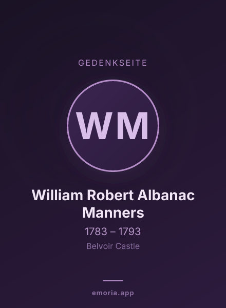 Gedenkportrait von William Robert Albanac Manners