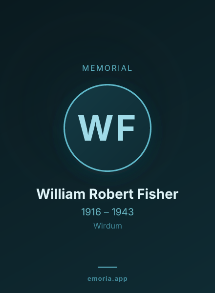 Memorial portrait of William Robert Fisher