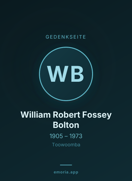 Gedenkportrait von William Robert Fossey Bolton