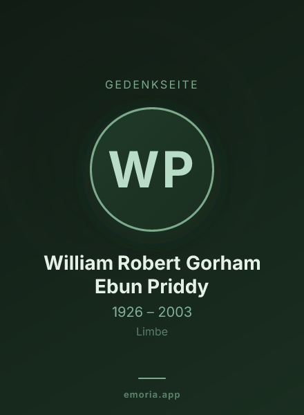 Gedenkportrait von William Robert Gorham Ebun Priddy
