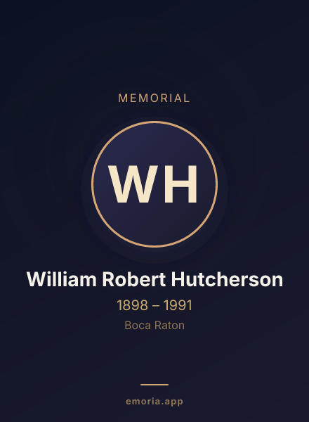 Memorial portrait of William Robert Hutcherson