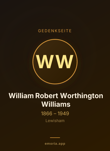 Gedenkportrait von William Robert Worthington Williams