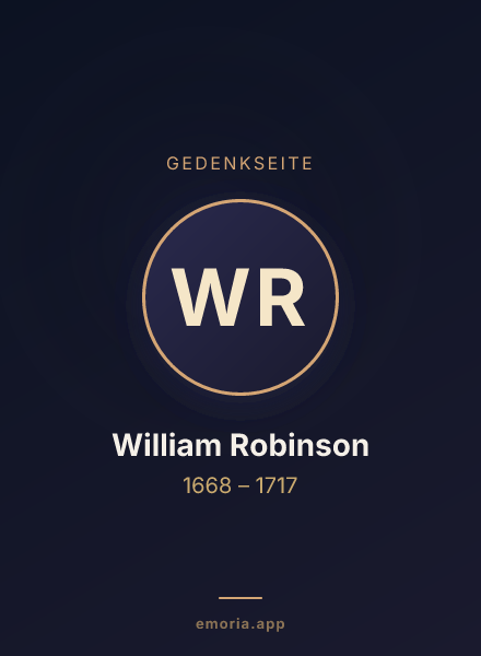 Gedenkportrait von William Robinson