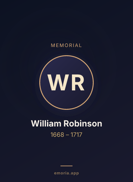 Memorial portrait of William Robinson