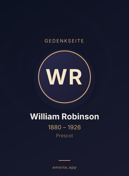 Gedenkportrait von William Robinson