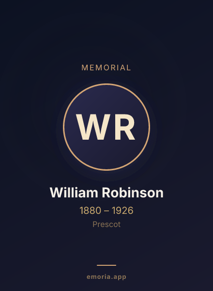 Memorial portrait of William Robinson