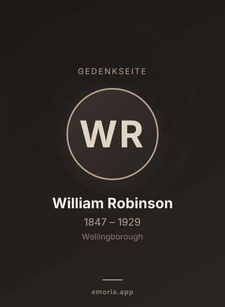 Gedenkportrait von William Robinson