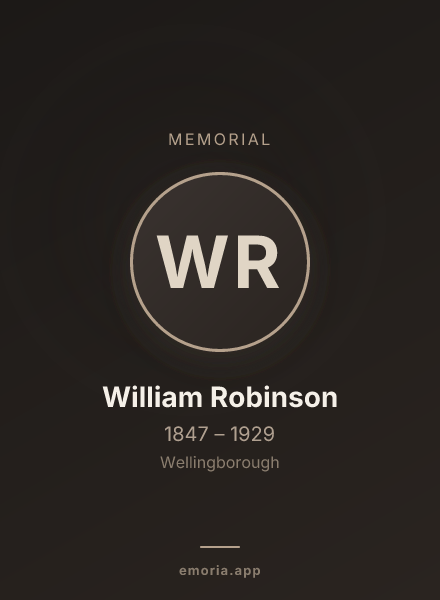Memorial portrait of William Robinson