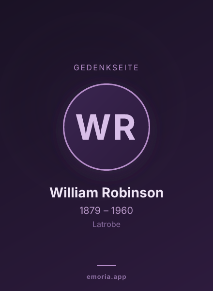 Gedenkportrait von William Robinson