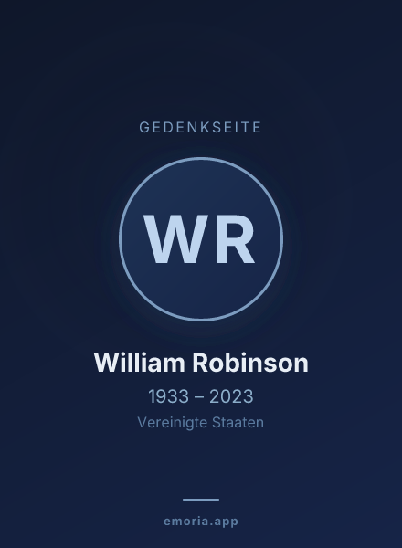 Gedenkportrait von William Robinson