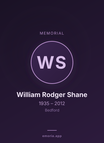 Memorial portrait of William Rodger Shane