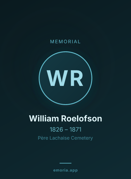 Memorial portrait of William Roelofson
