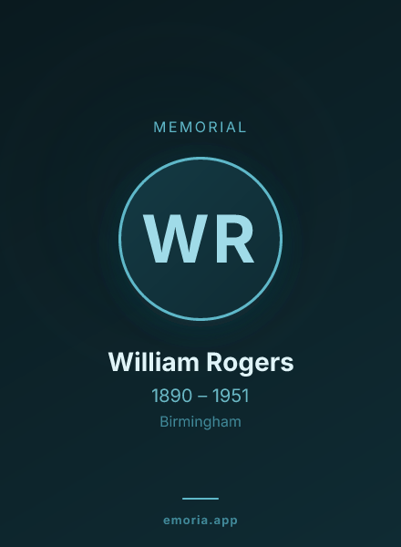 Memorial portrait of William Rogers