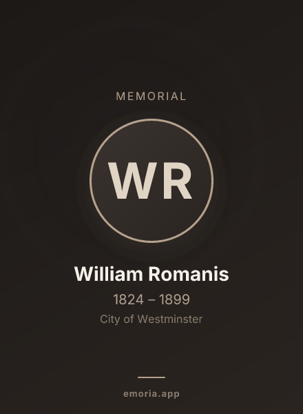 Memorial portrait of William Romanis