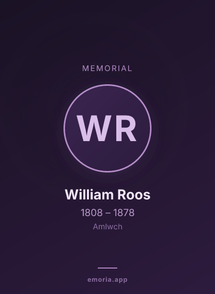 Memorial portrait of William Roos