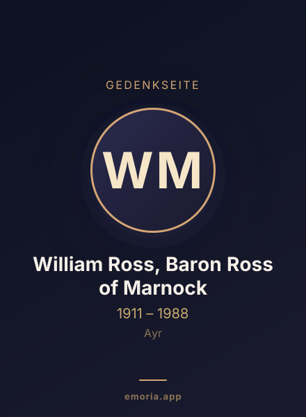 Gedenkportrait von William Ross, Baron Ross of Marnock
