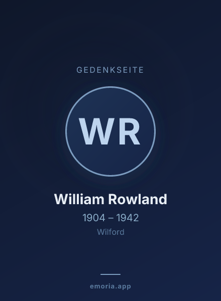 Gedenkportrait von William Rowland