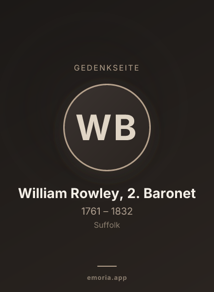 Gedenkportrait von William Rowley, 2. Baronet