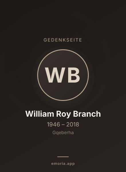 Gedenkportrait von William Roy Branch