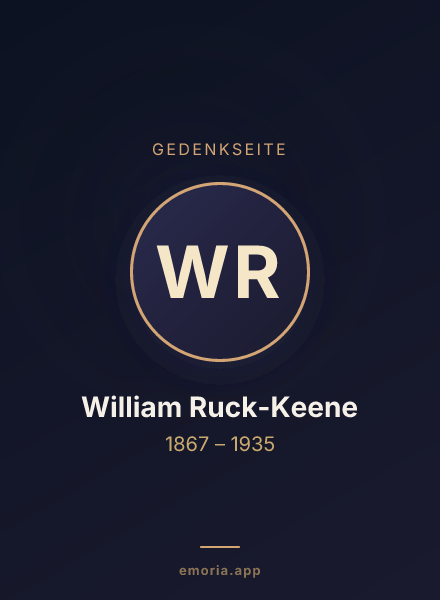 Gedenkportrait von William Ruck-Keene
