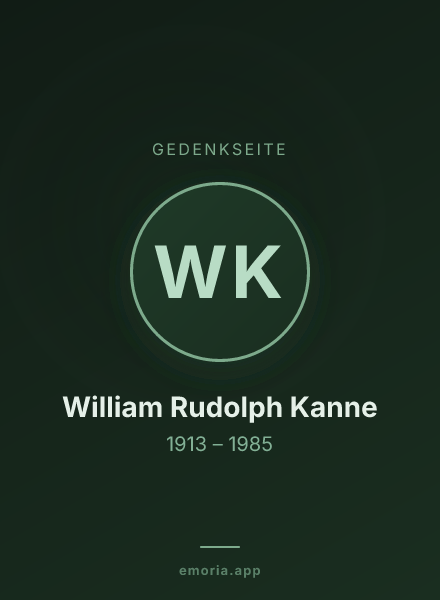 Gedenkportrait von William Rudolph Kanne