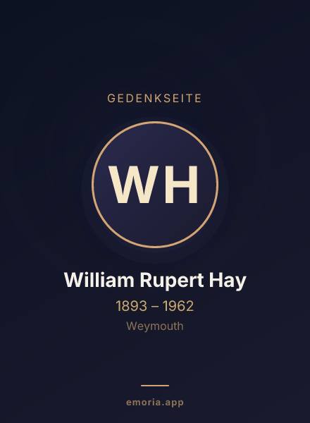 Gedenkportrait von William Rupert Hay